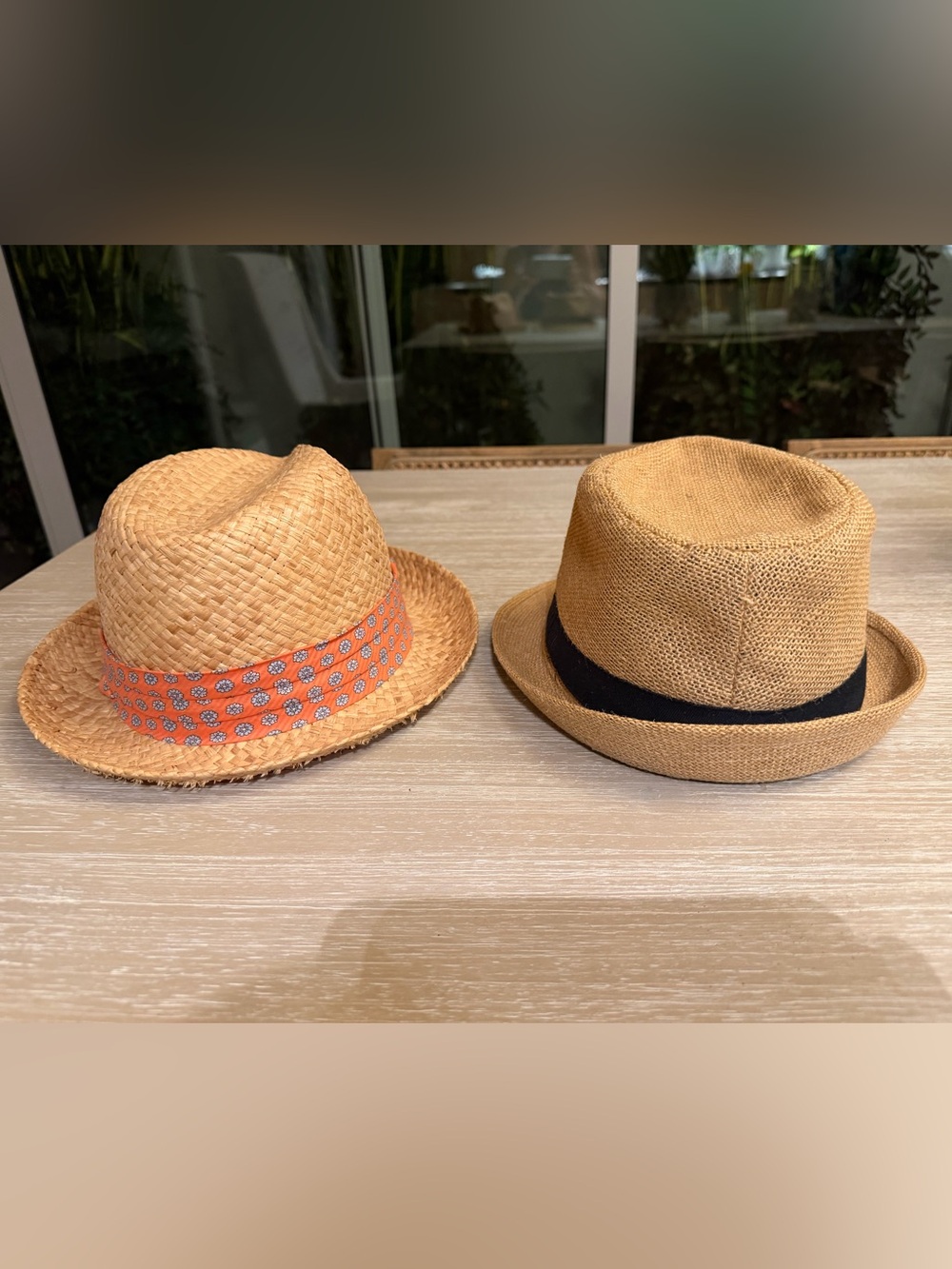Lot of 2 Straw Fedora Sun Hats | Christys’ Crown Collection & 100% Flax Trilby